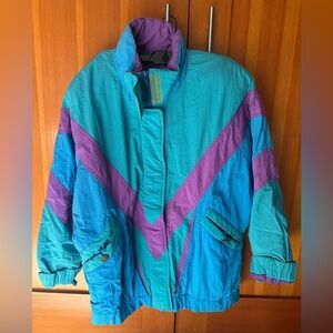 Vintage Blue and Purple Women's Jacket